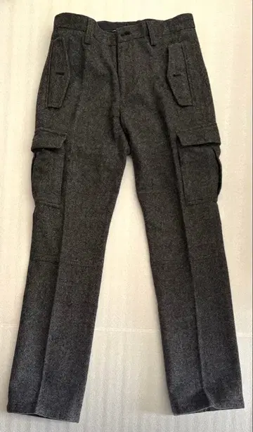 그레이 울 혼방 카고 팬츠