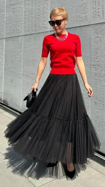 JENNE 제엔느 플리츠 리치 볼륨 샤샤 스커트