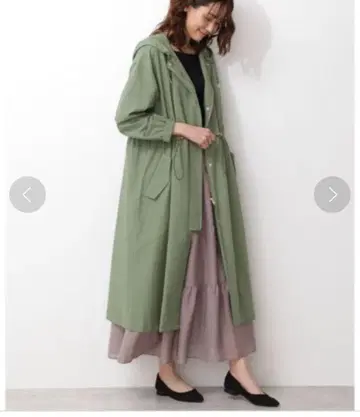 [ 새상품급 ] 내추럴 뷰티 베이직 밀리터리 롱 코트 후드티 S 봄/가을