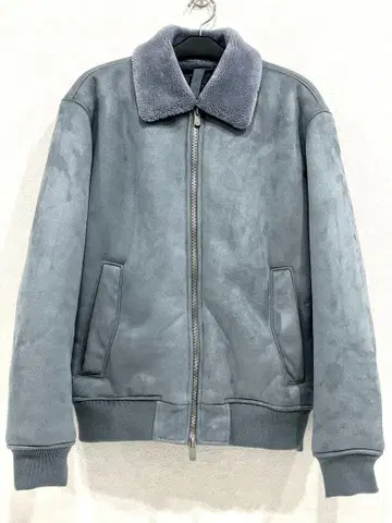 h867 ZARA 자라 페이크 무스탕 집업 자켓 스카이블루