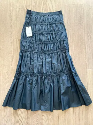택 포함 LOEFF 글로시 타프타 개더 스커트 네이비 사이즈 1