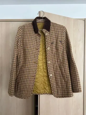 체크 무늬 퀼팅 자켓 M 사이즈