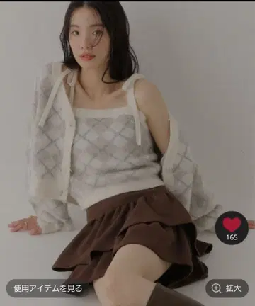 Heather 헤더 샤기 아가일 니트 2P