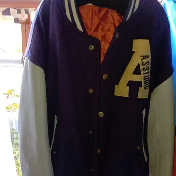 A.S.STUDIO 바시티 자켓 보라색