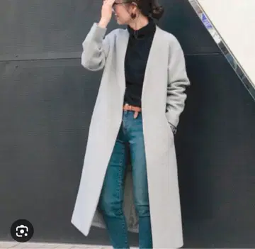 ungrid 노카라 롱 코트 그레이 S 사이즈