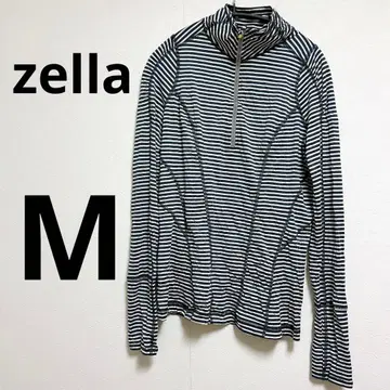 [M] zella 스트라이프 하이넥 긴팔 티셔츠