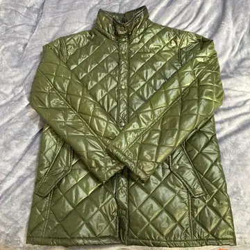 올리브 그린 퀼팅 자켓 L