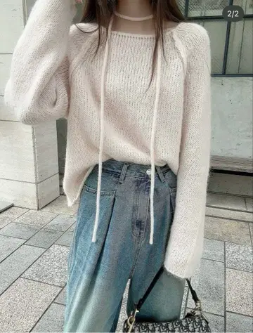 Moripon 스트랩 포함 니트 핑크