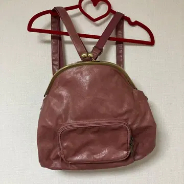 가마구치 핑크 럭색/백팩 3way