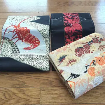 나고야 오비 랍스터 자수 등 3점