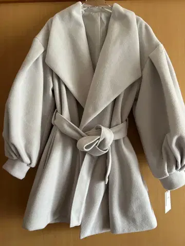 GRL 벌룬 슬리브 코트 라이트 그레이