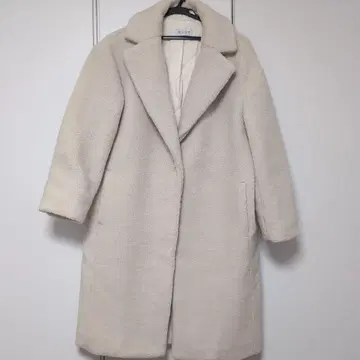 PLST 아이보리 보아 롱 코트 M 사이즈