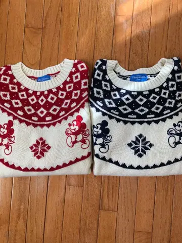 디즈니랜드 미키 페어 스웨터 새상품급