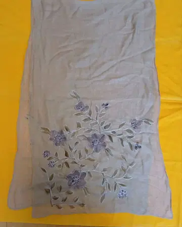 꽃무늬 자수 스톨 베이지