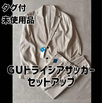 GU 시어서커 자켓 시어서커 이지 트라우저 팬츠 셋업