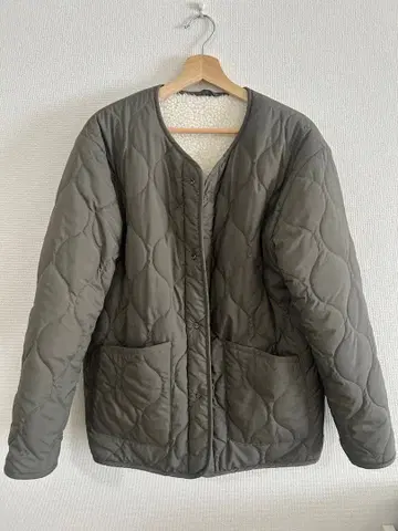 [유나이티드 애로우즈] 올리브 그린 퀼팅 자켓 리버서블