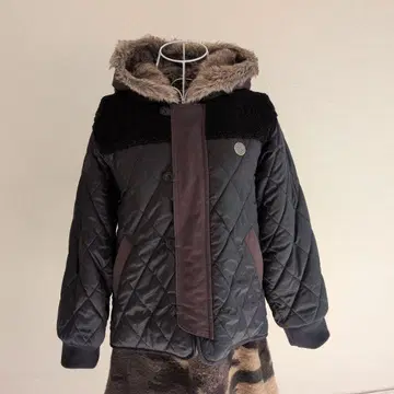 플리스 안감 부착 퀼팅 자켓 M