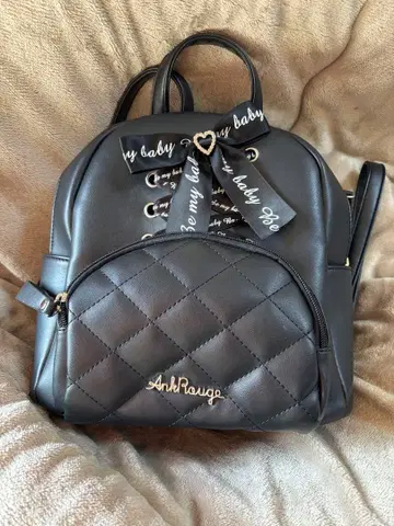 AnkRaug 블랙 백팩 퀼팅 디자인