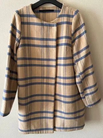 KBF 어반 리서치 노카라 체크 자켓