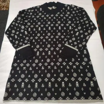 앤드러브 매일 입고 싶은 로고 아이콘 자카드 튜닉 블랙 M