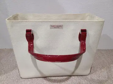 케이트 스페이드 아이보리 레드 핸드백