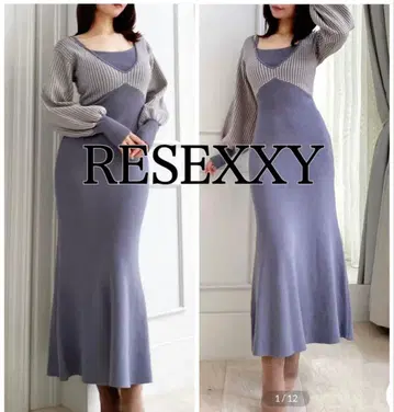 컨디션 최상 RESEXXY 리젝시 하운드 투스 니트 원피스 긴팔