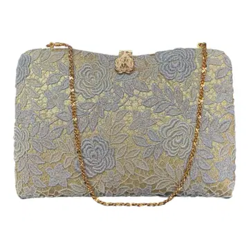 [ 새상품급 ] 골드 꽃무늬 자수 파티 백