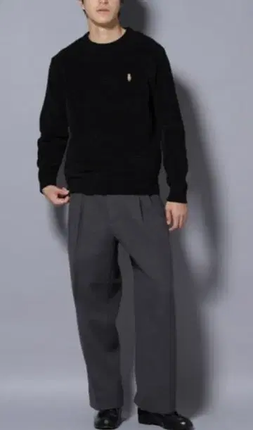 NANO universe 테크 멜톤 와이드 슬랙스 S 차콜