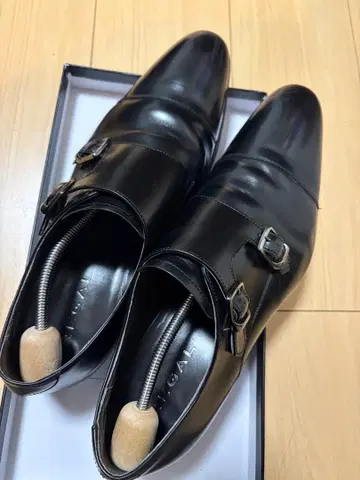 [ REGAL ] 블랙 더블 몽크 스트랩 신발 새상품급 26.5cm