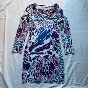 EMILIO PUCCI 에밀리오 푸치 긴팔 원피스 레이온 스퀘어 넥