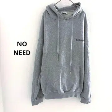 NO NEED 그레이 후드티 프린트 한국제 면 100% 남녀 공용