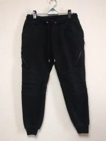 [ 1piu1uguale3 ] 바이커 지퍼 스웨트 팬츠 MRP134