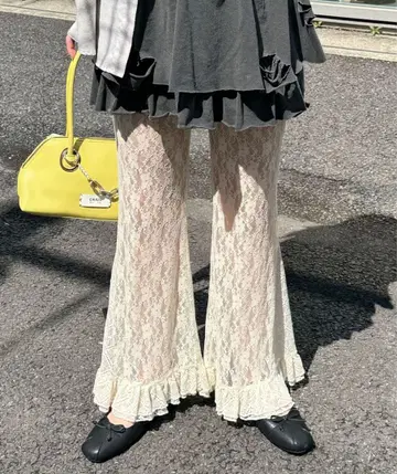 CIAOPANIC 레이스 플레어 레이어드 프릴 팬츠