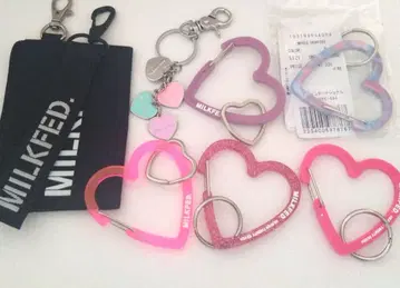 MILKFED. 하트 카라비너 키링 세트 핑크