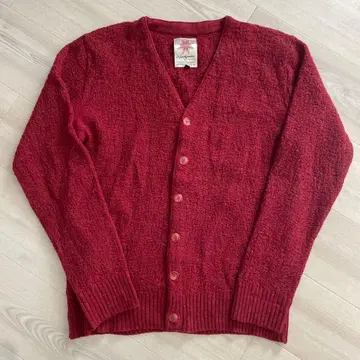 낭금 빨간색 V넥 가디건