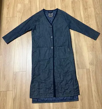 [ LAVENHAM ] 라벤햄 코튼 100% 노카라 코트 인디고