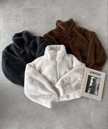 and me 숏 기장 퍼 블루종