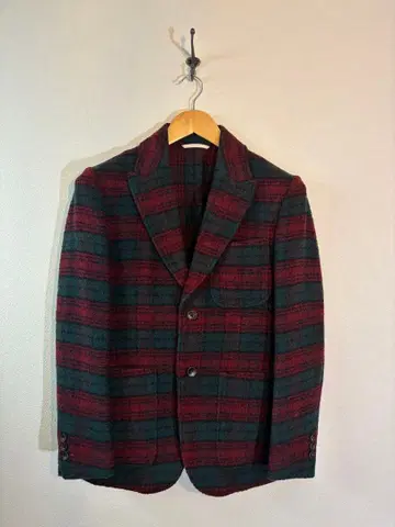 Linea oro 버건디 x 그린 울 혼방 테일러드 자켓