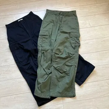 WEGO STANDARD 블랙과 카키 카고 팬츠