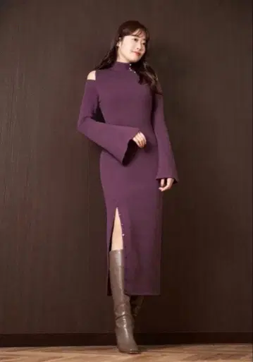 herlipto Cut-Out Shoulder Knit Dress