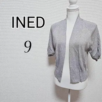 INED 그레이 칠부 소매 가디건 사이즈 9