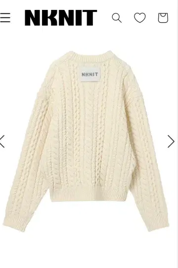[ 미사용 새상품 ] NKINT big cable knit 화이트