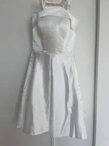 [ 미니 드레스 ] 화이트 새틴 웨딩 드레스