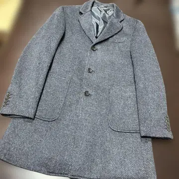 GU 네이비 블랙 무늬 체스터 코트 S