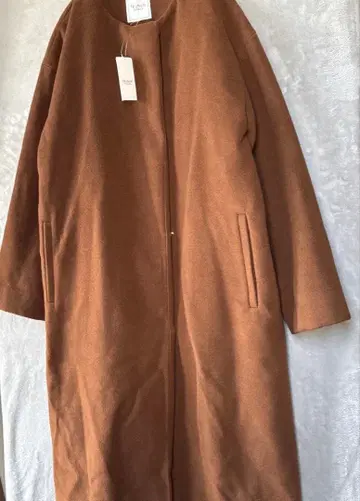 T'e chichi 브라운 노카라 롱 코트