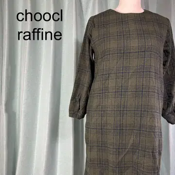choocl raffine 체크 무늬 롱 원피스 모스그린 계열