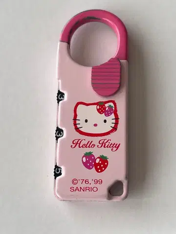 Hello Kitty 트래블 락 레트로 딸기 무늬