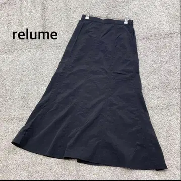 [ 레리움 저널 스탠다드 ] 나일론 스커트 롱 플레어 블랙