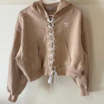 컨디션 최상 ] adidas 베이지 레이스업 후드티 ASIA S