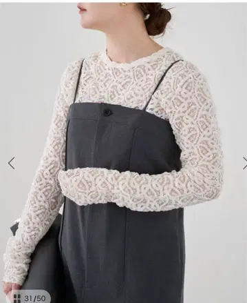 페이즐리 스트레치 레이스 풀오버